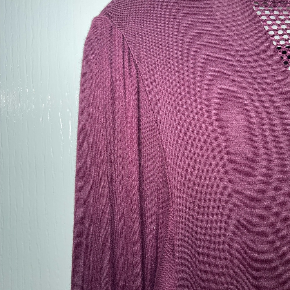 Glitz Women's Long Sleeve Purple Knit Top - Picture 12 of 12